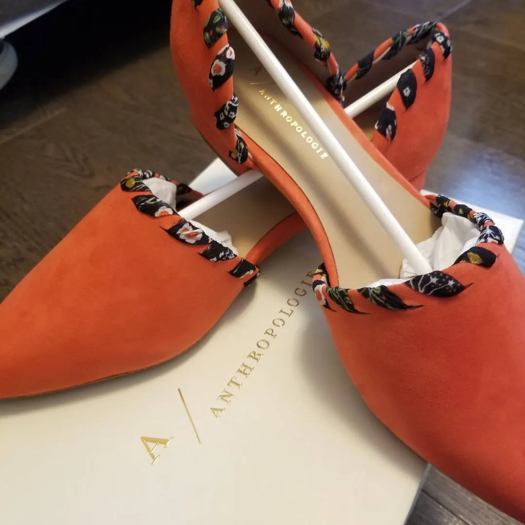 Spring Coral Anthropologie Flats photo 4