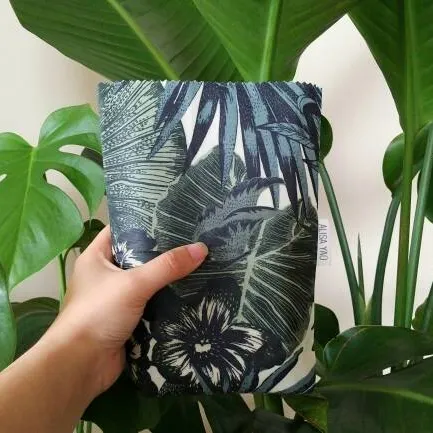 Beeswax Canvas Snack Bag - Plant Print photo 1