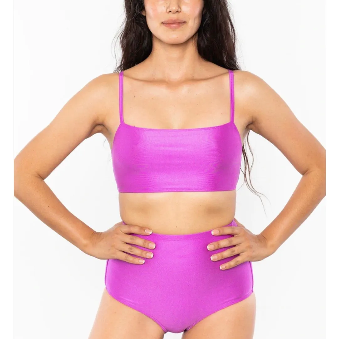 BRAND NEW Los Angeles Apparel Swimsuit Violet (Top S Bottom M) photo 3