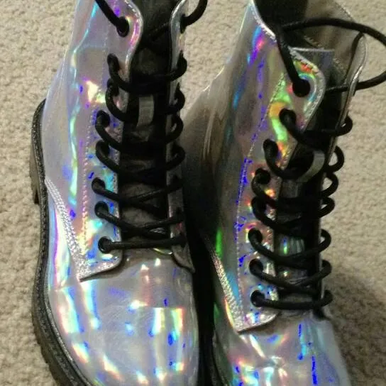 Holographic Boots Size 7-7.5 photo 1
