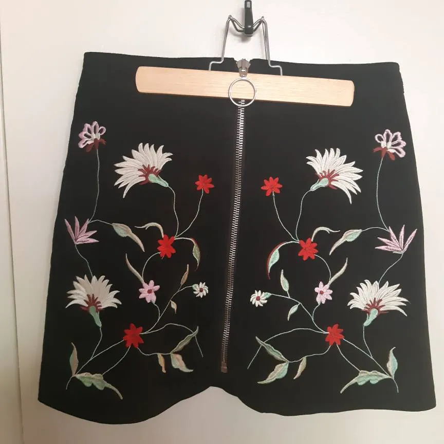 Suede Embroidered Skirt photo 1