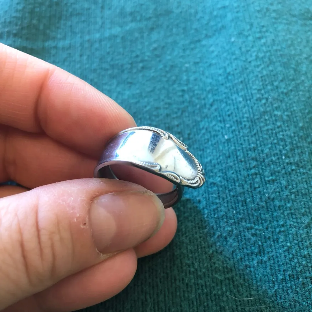 Vintage Stainless Steel Spoon Ring photo 1