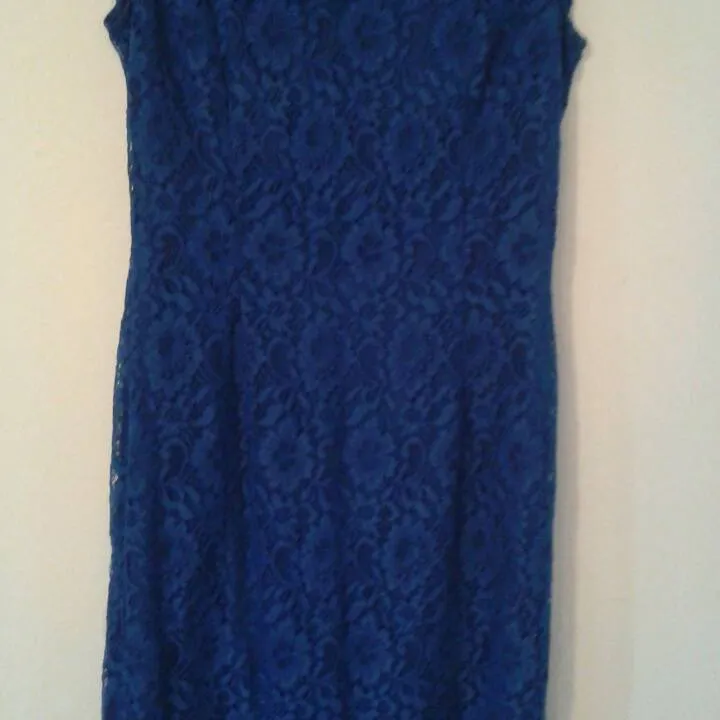 Blue Lace Dress Sz 8 photo 1