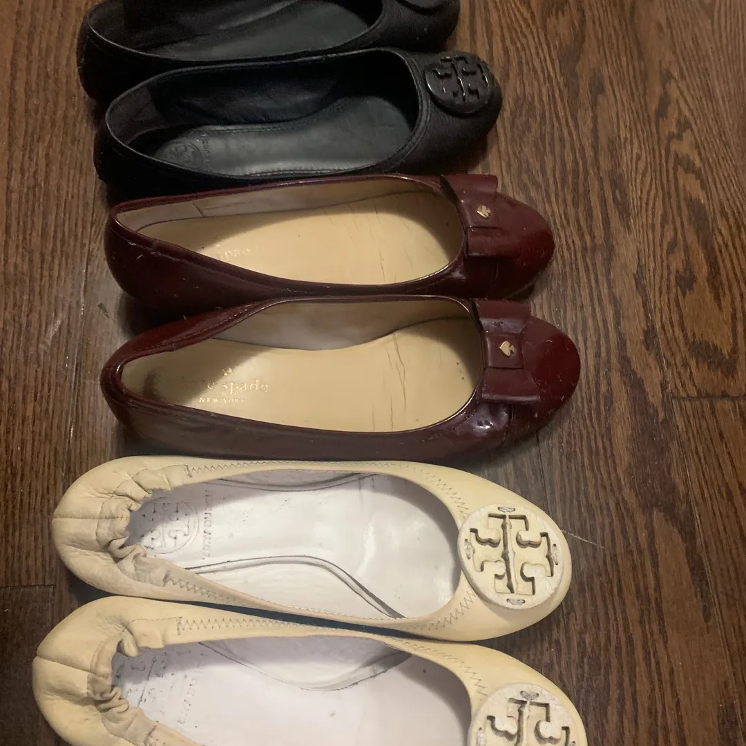 Tory Burch & Kate Spade Leather Flats Size 37 photo 1