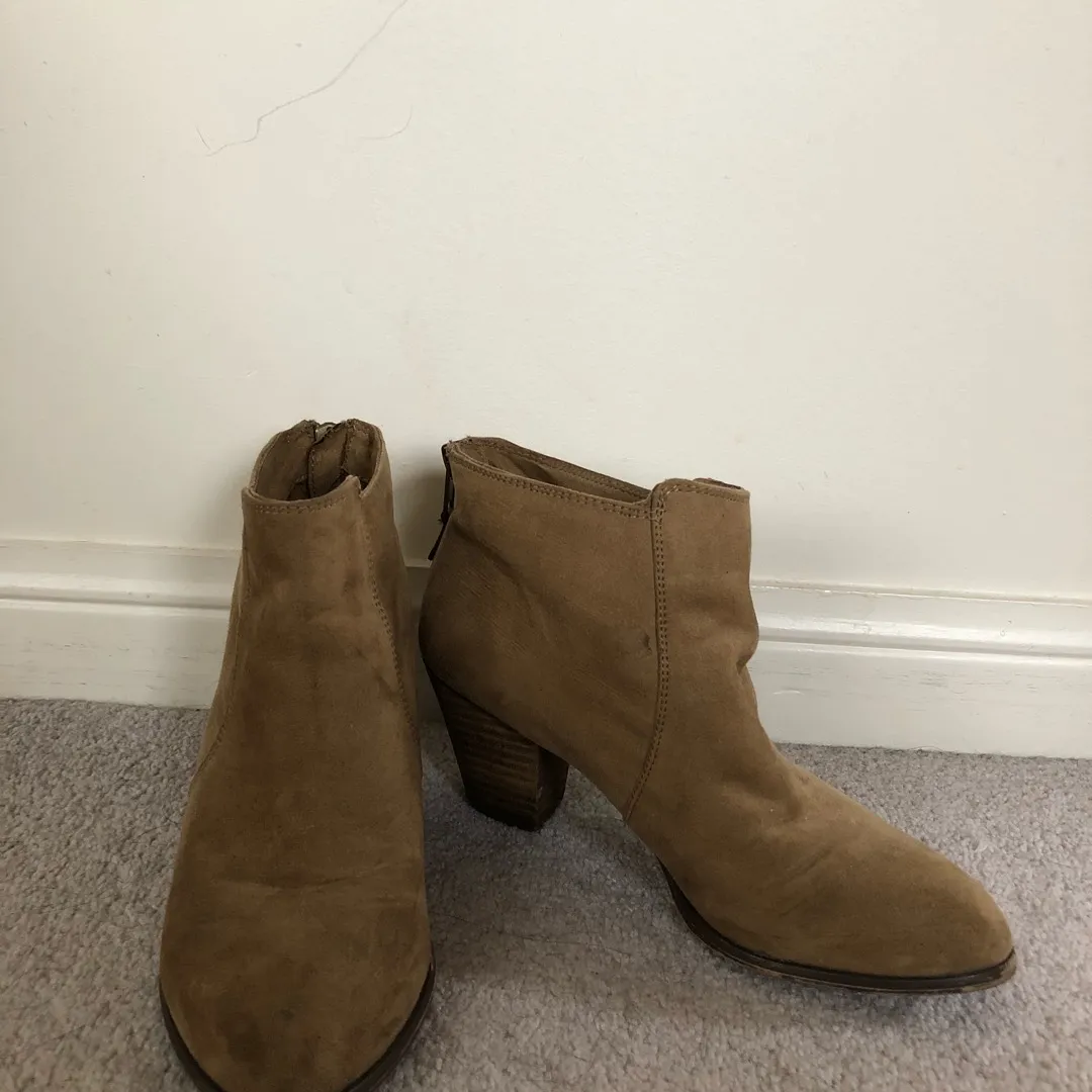 F21 Brown Suede Booties photo 1