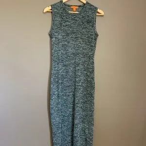 Joe Fresh Grey Midi Dress, Size Large photo 1