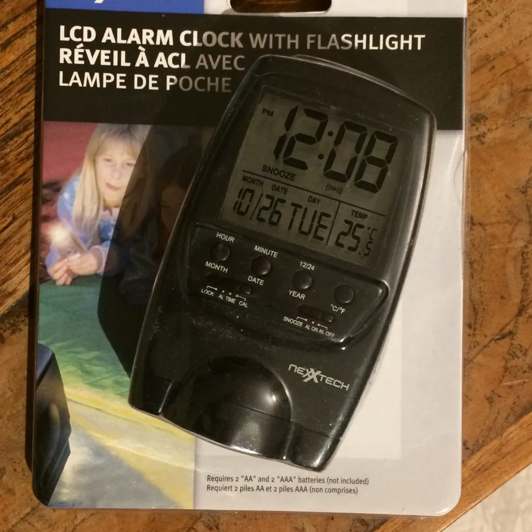 LCD Alarm Clock With Flashlight photo 1