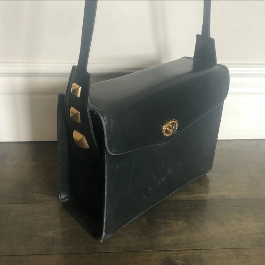 Vintage Re-Lo black leather crossbody purse photo 1