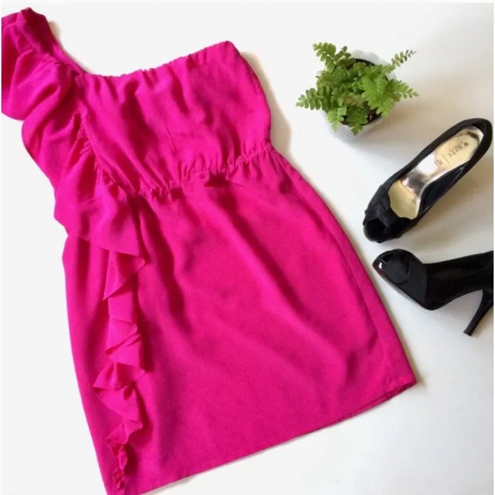 100% Silk Hot Pink Marciano Dress photo 1