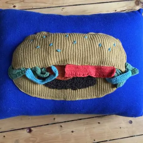 Knit Hamburger Pillow photo 1