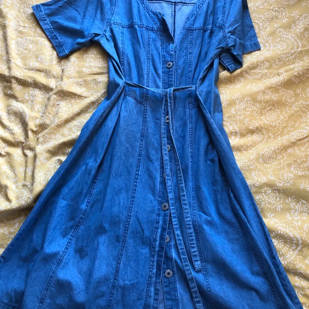 Vintage Denim Dress - Will Fit Medium -XL photo 1