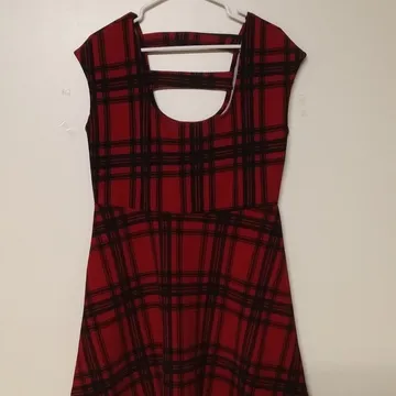Red Plaid Dress Size XL. photo 1