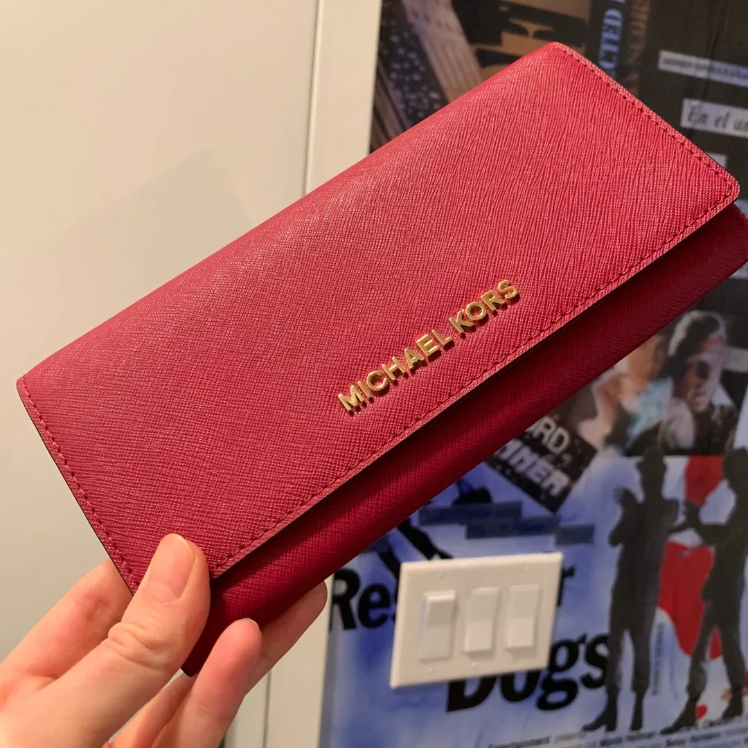 Authentic Michael Kors Deep Red Wallet photo 3