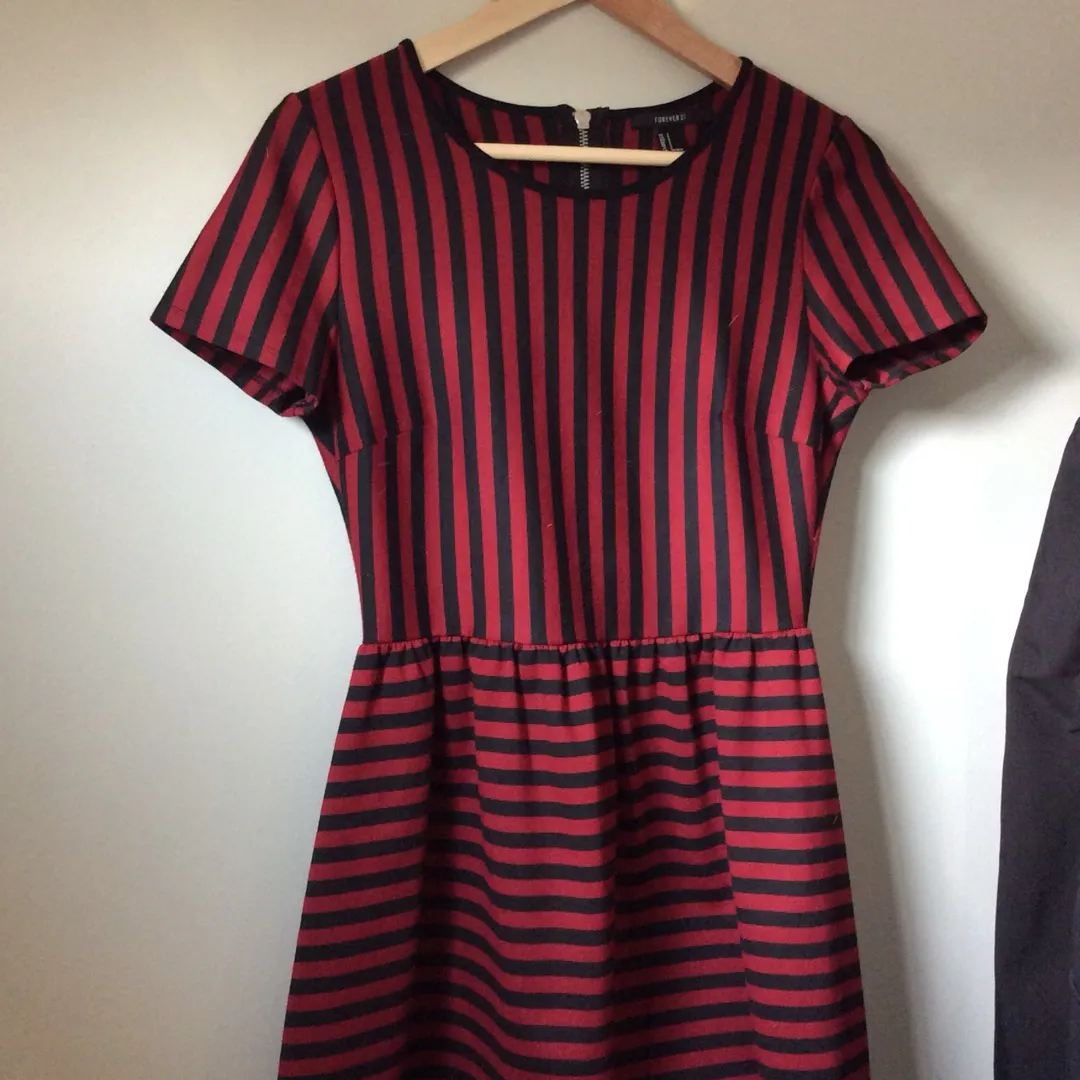 Red And Black Strip Dress photo 1