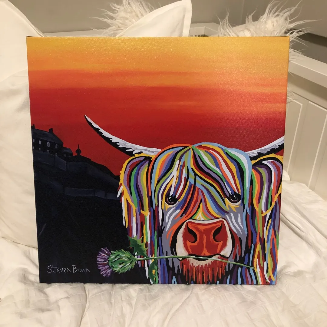 Steven Brown Highland Cow on Canvas photo 1