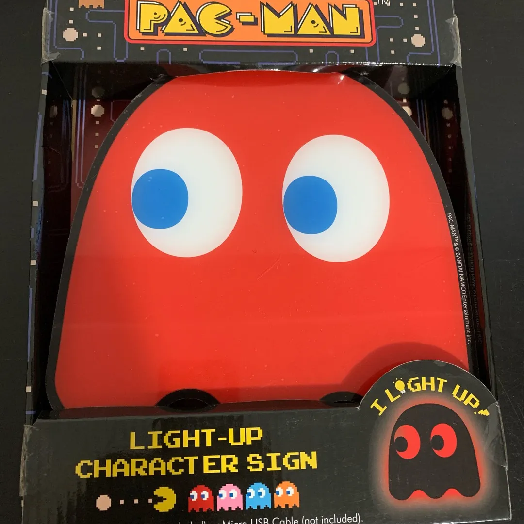 BNIB PAC-Man Light-Up Character Sign (Blinky)! photo 1