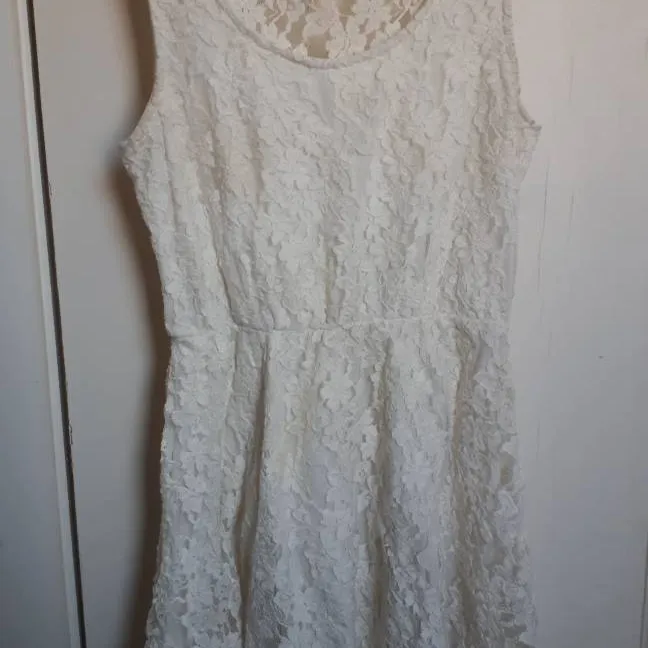 White Floral Lace Dress photo 1