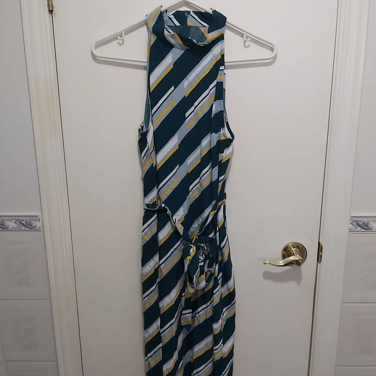 Striped dress with matching belt photo 1