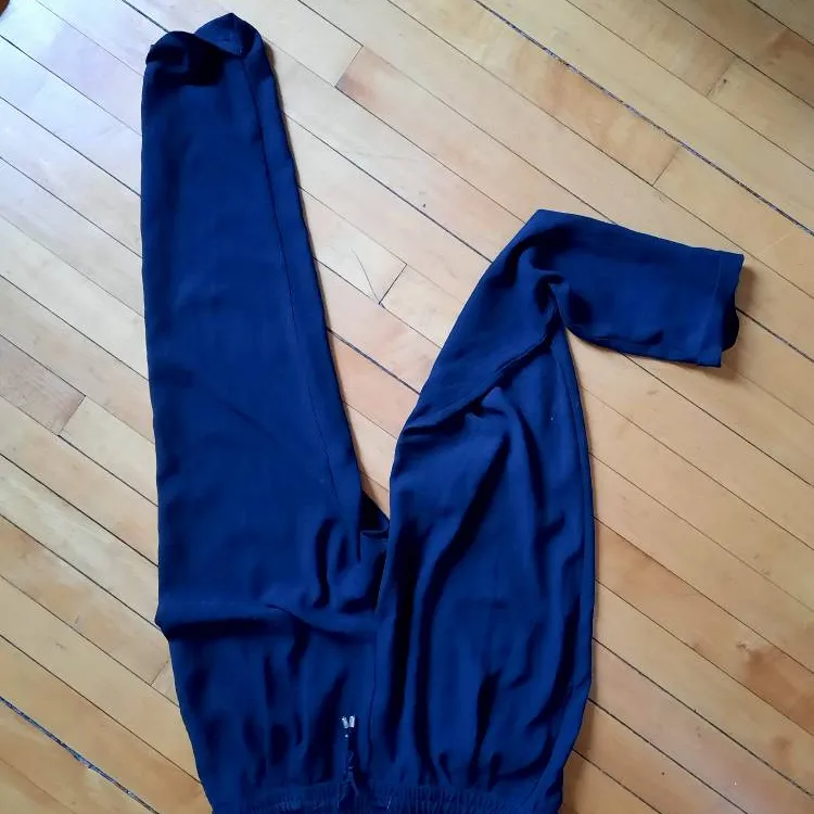 Zara Drawstring Navy Pants photo 1