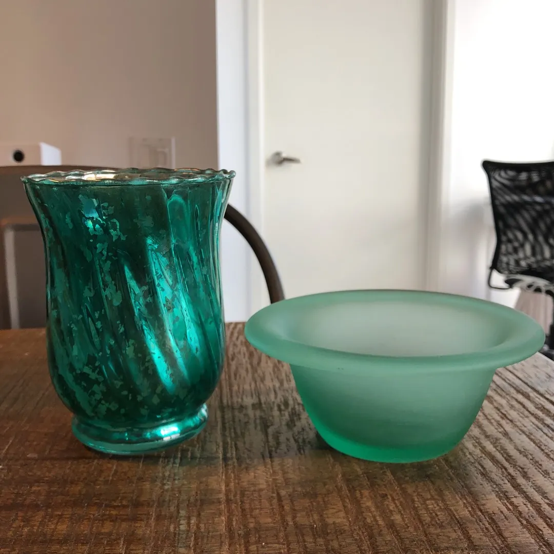 FREE Candle Holders/Vase/ Turquoise Home Decor photo 1