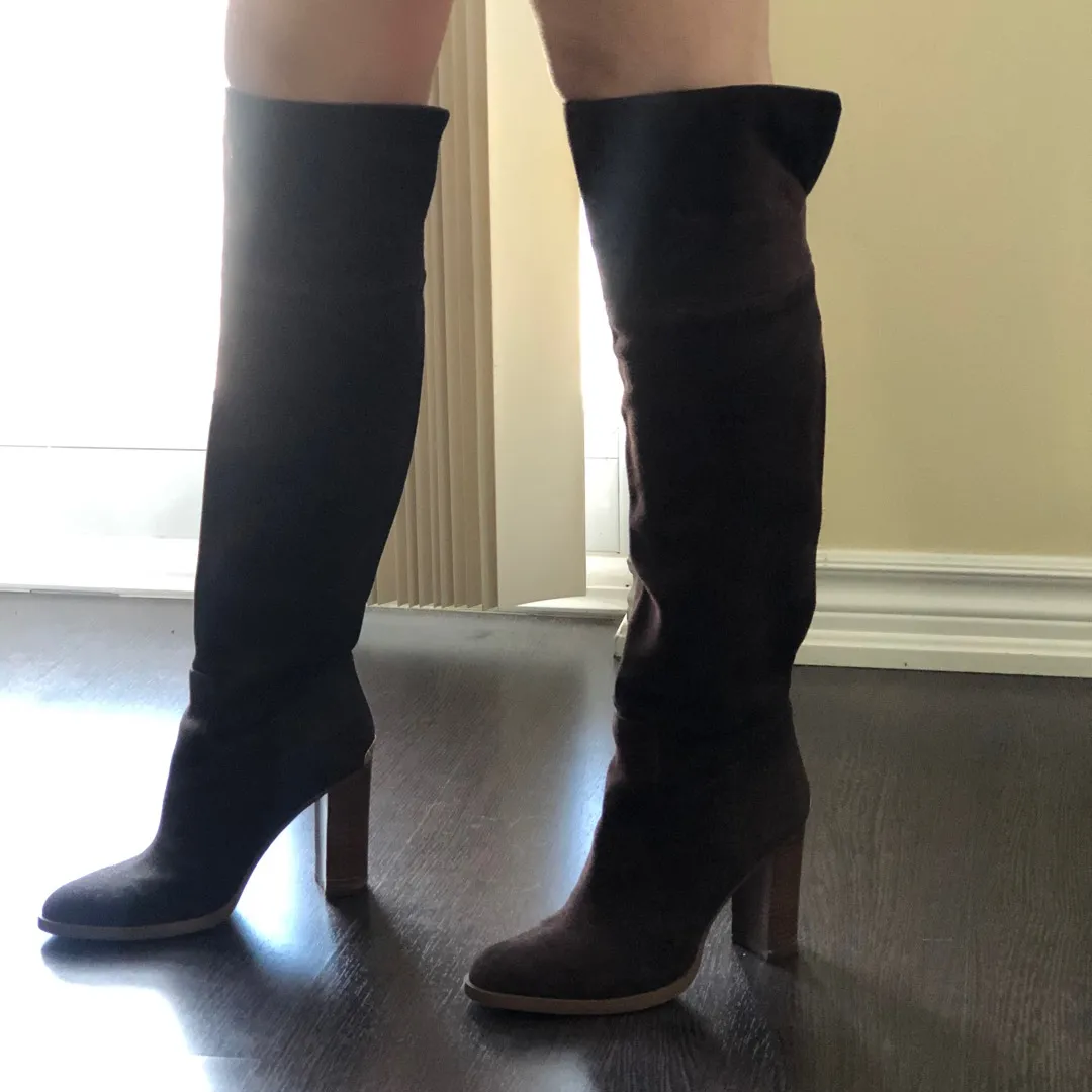 Michael Kors Brown Suede Knee High Boots photo 1