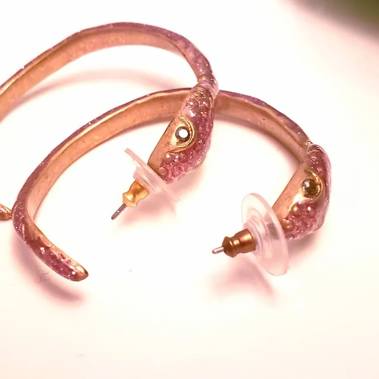 Snake Crystal Hoop Earrings photo 1