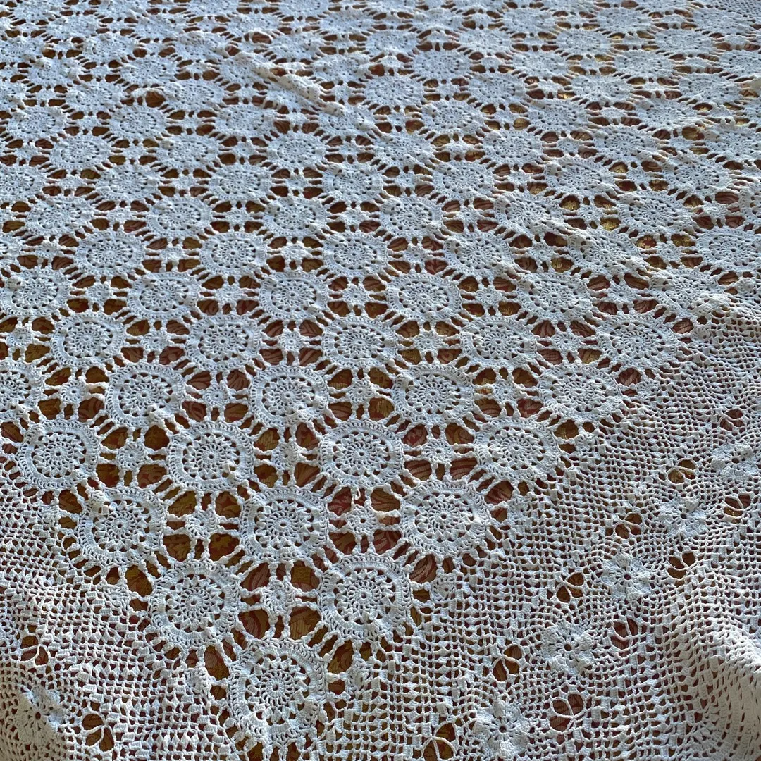 Vintage Crochet Lace Table Cover photo 1