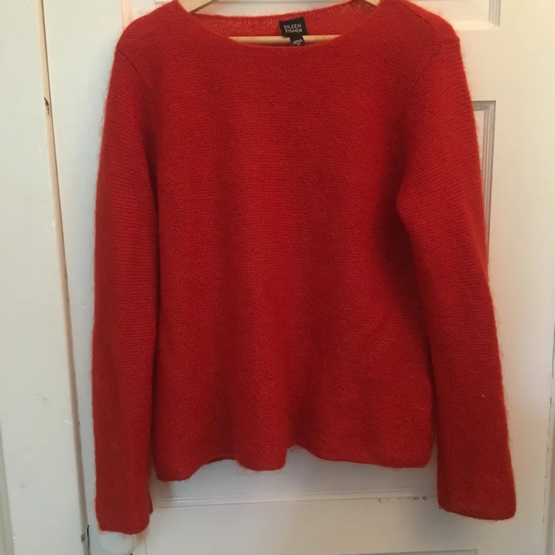 Orangey Red Sweater Size Medium photo 1