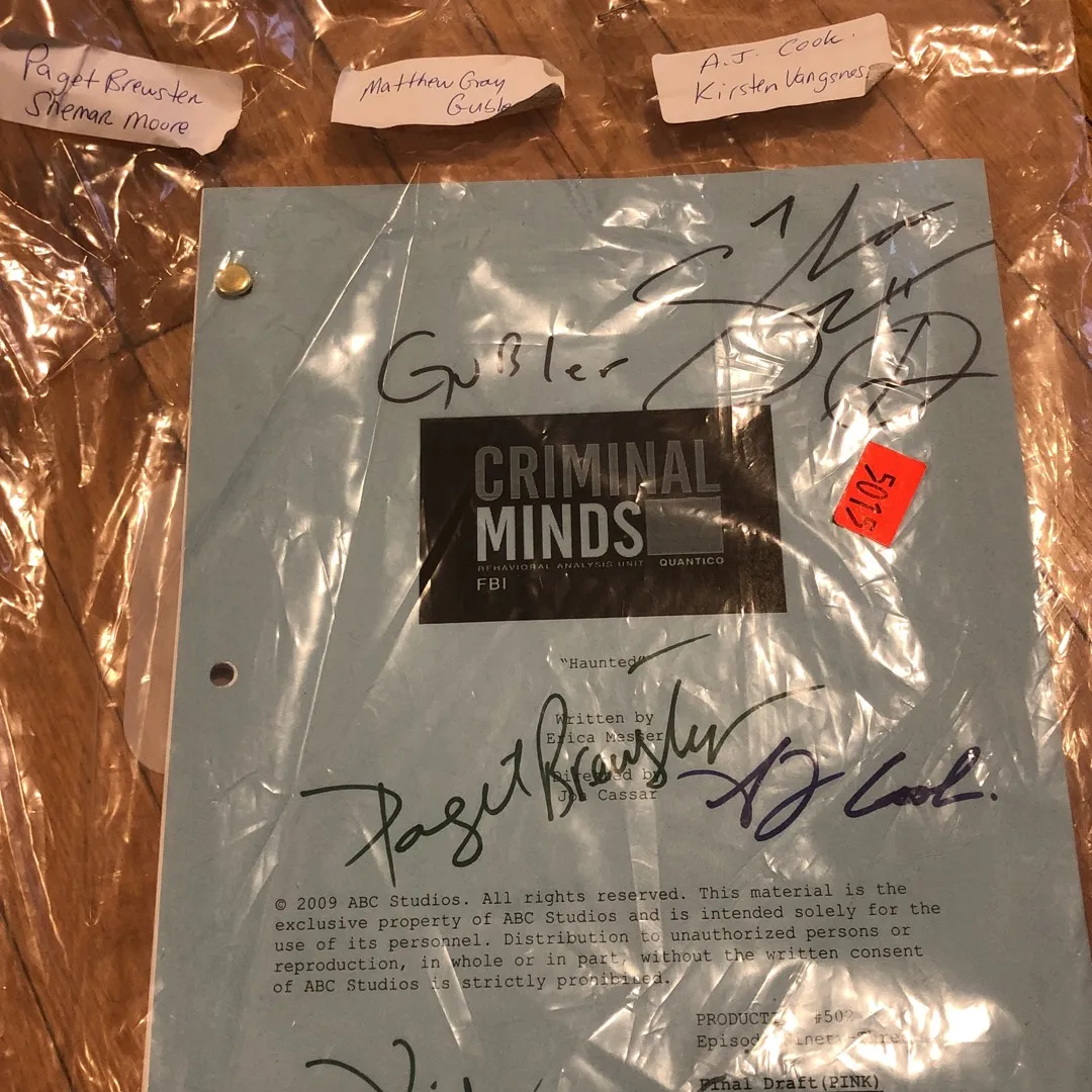 Criminal Minds Episode# 93 Signed photo 1