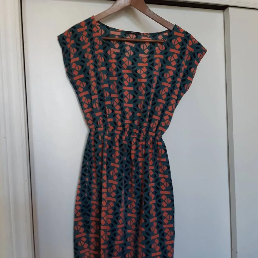 Coral and Navy Dress photo 1