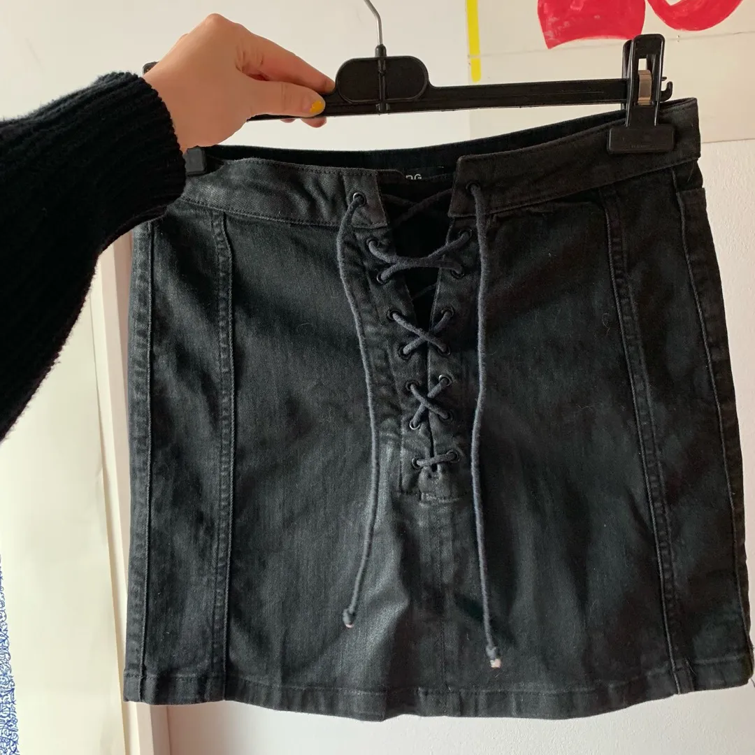 Black BDG Lace Up Miniskirt photo 1