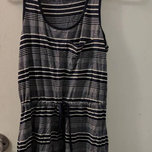 Navy Blue And White Striped Dress photo 1