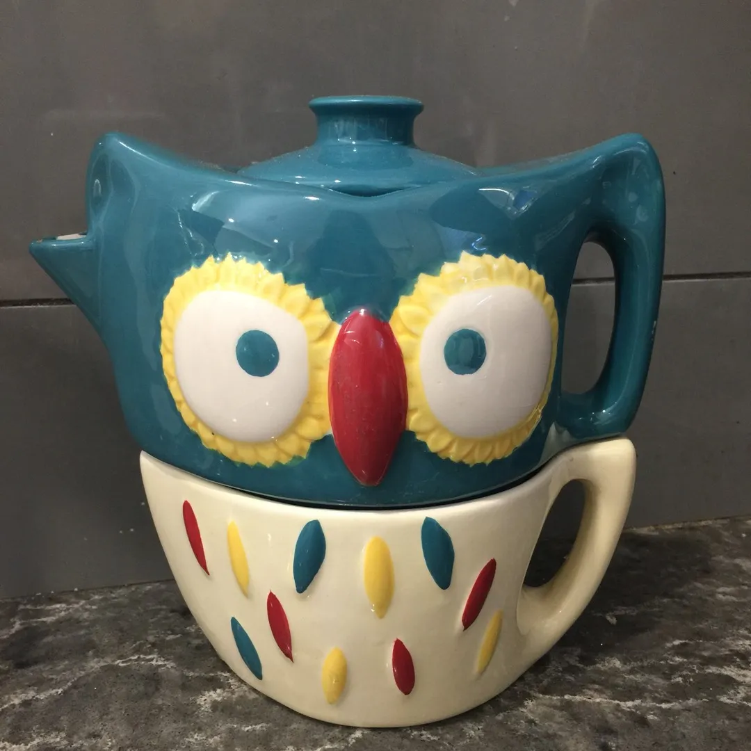 Owl Tea Pot And Mug Combo photo 1