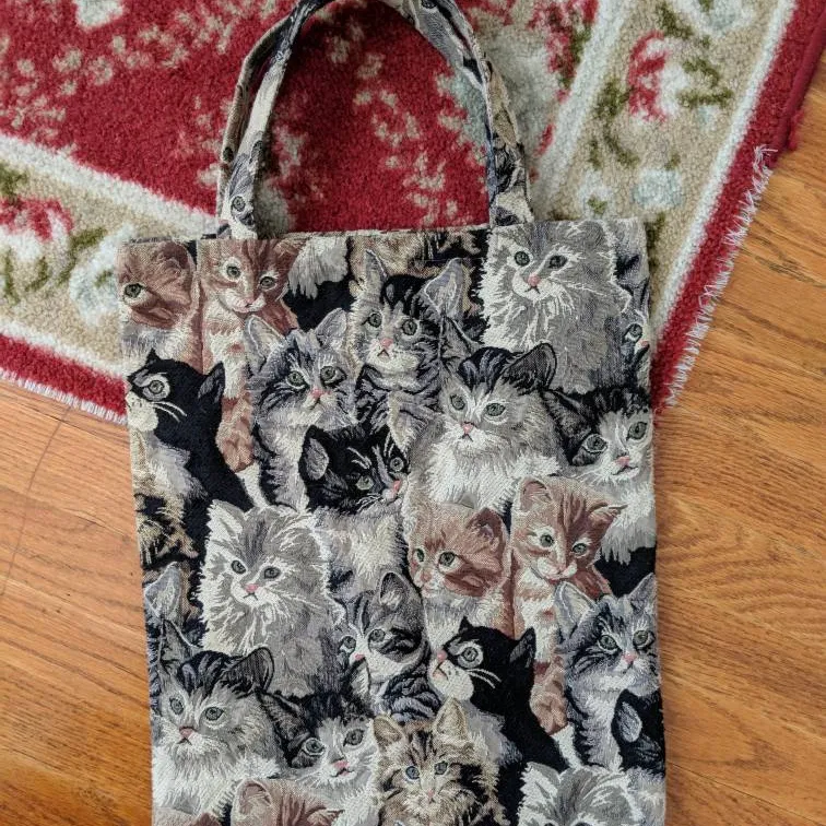 Embroidered Cat Tote Bag! photo 1