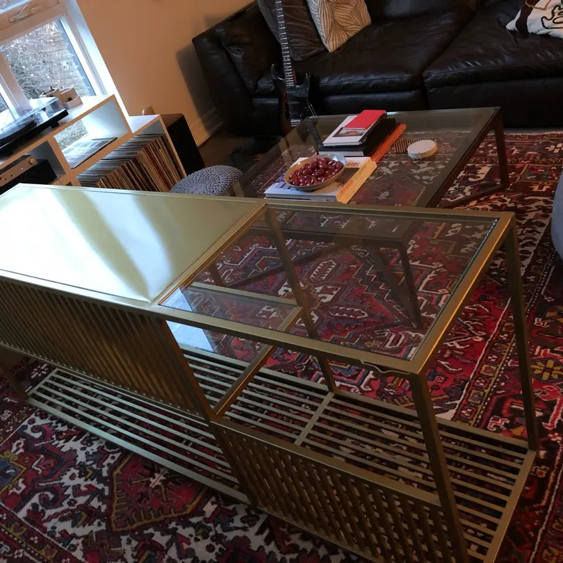 Living Room Console - Brass And Glass photo 4