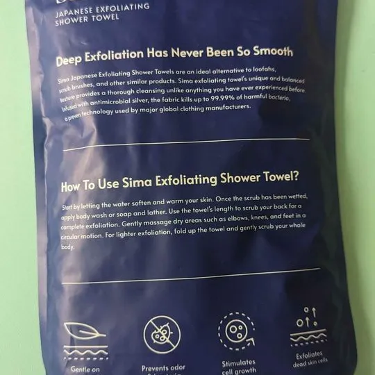 Sima® Exfoliating Antibacterial Shower Towel antibacterial silve photo 5