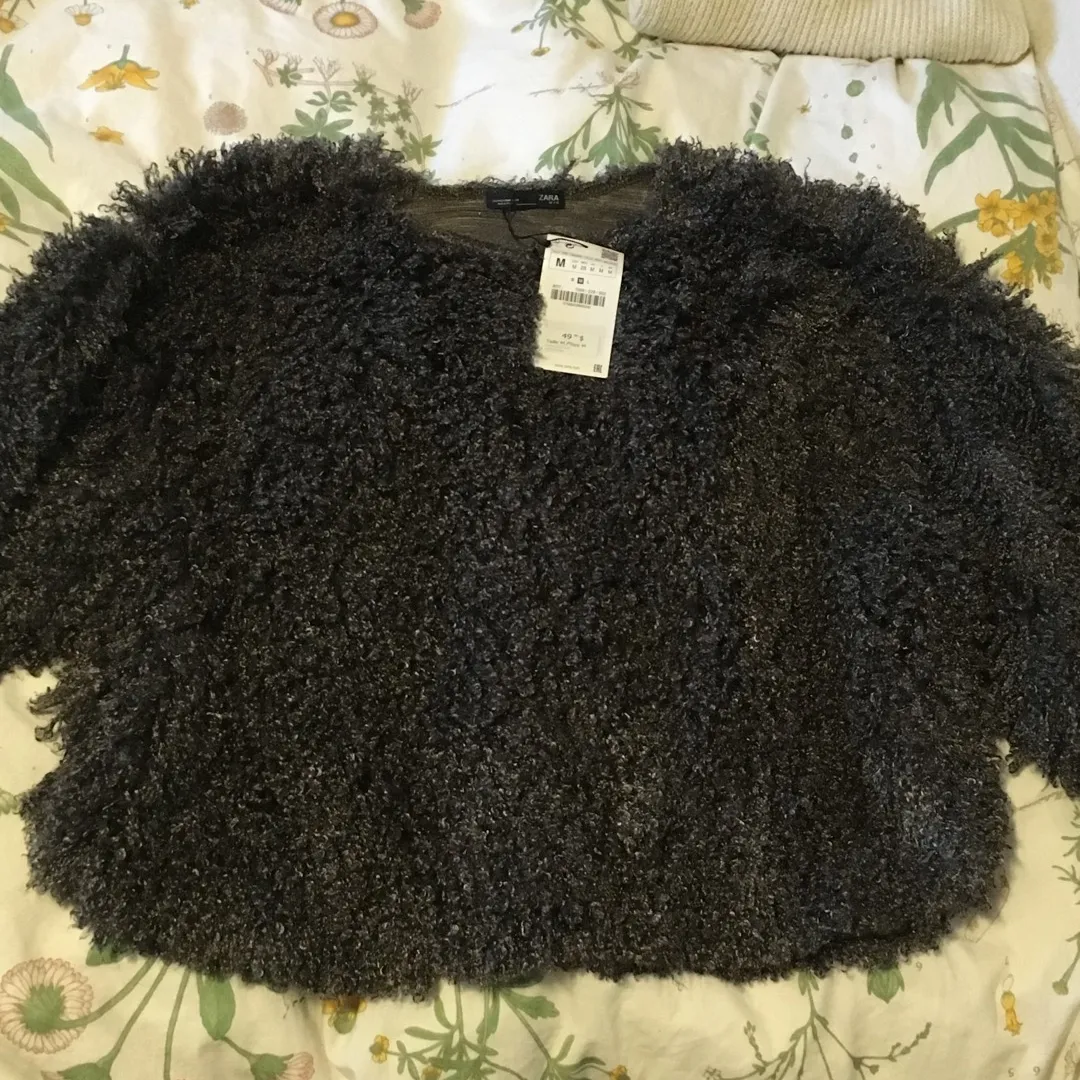 Zara Fluffy Sweater Size Medium photo 1