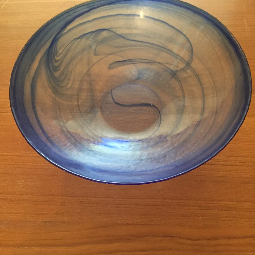 Blue Glass Fruit Bowl photo 1