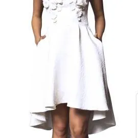 Designer Dress- Narces white Lula dress,  size small photo 1