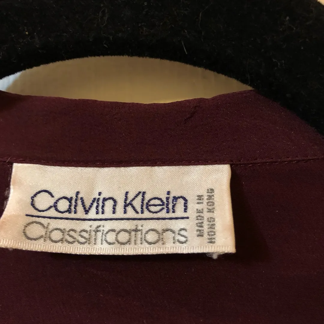 Vintage Calvin Klein Burgundy Shirt photo 4