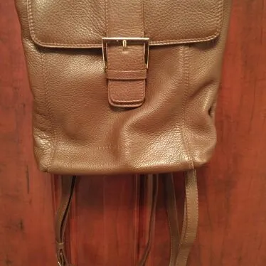 Small Brown Leather Backpack photo 1