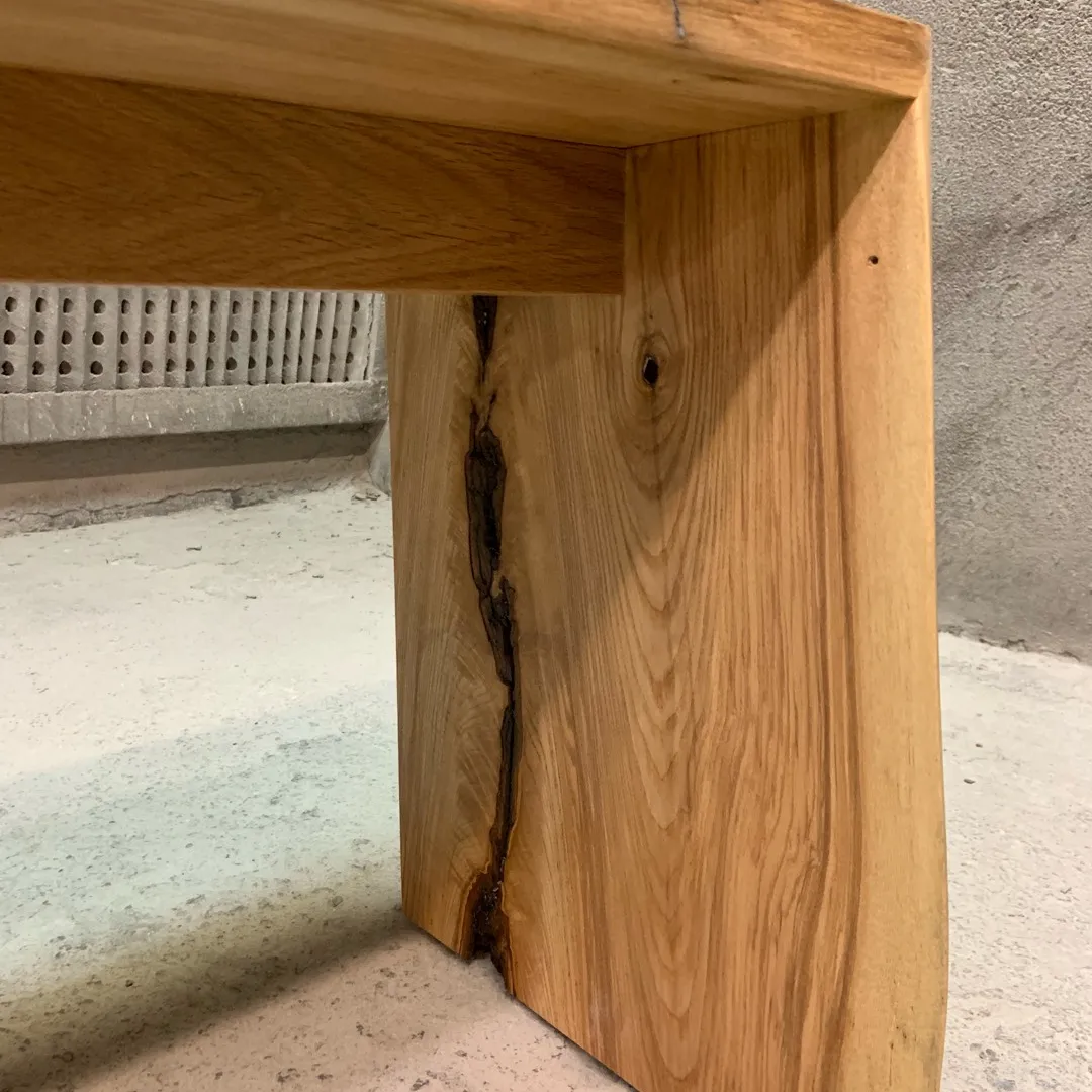 Solid Ash Live Edge Bench photo 4