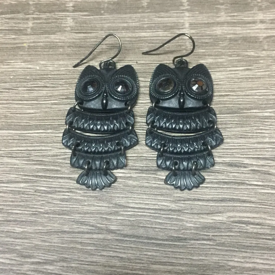 Black Owl Earrings photo 1