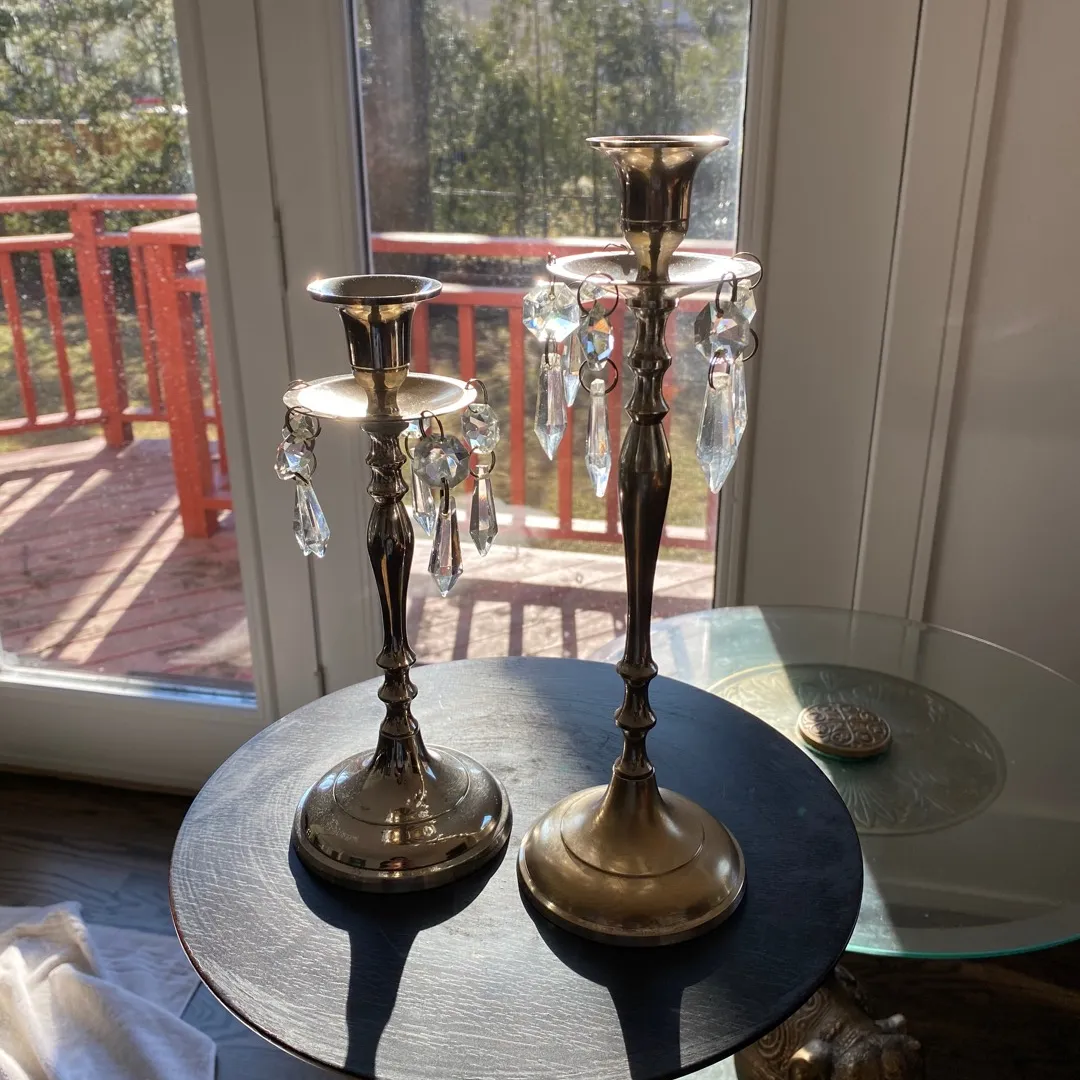 Silver-plated candlesticks photo 5