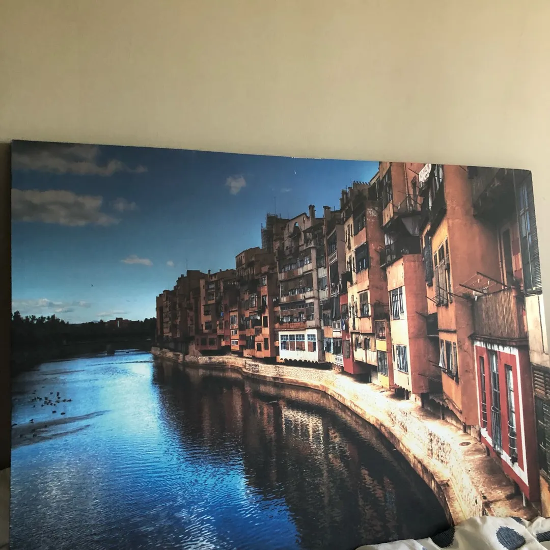 Water And Houses Canvas Painting photo 1