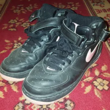 Black And Pink High Top Nike Air Force Ones Size 8 Womens photo 1