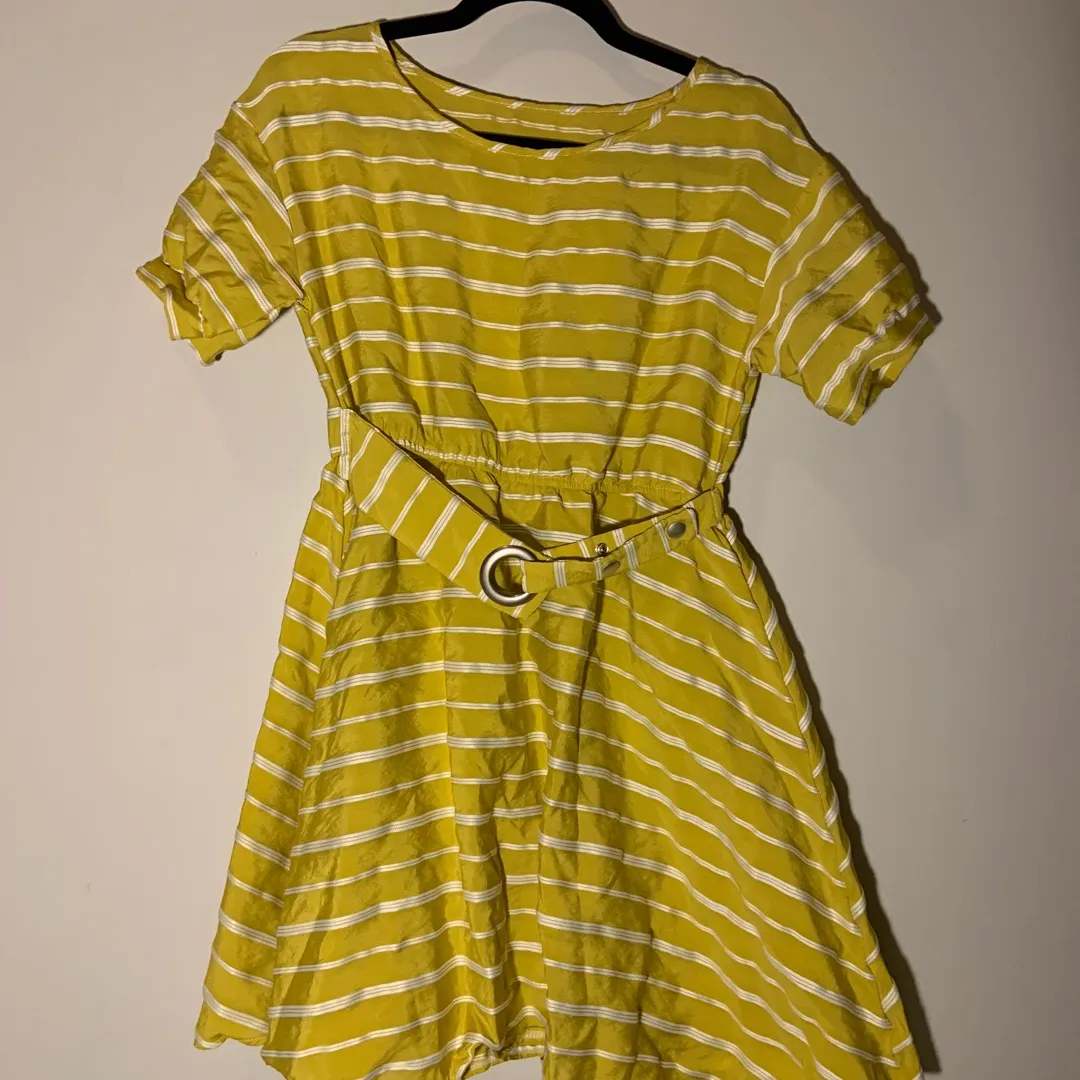 Yellow/lime Flare Summer Flare Dress With Built In Belt Size S photo 1