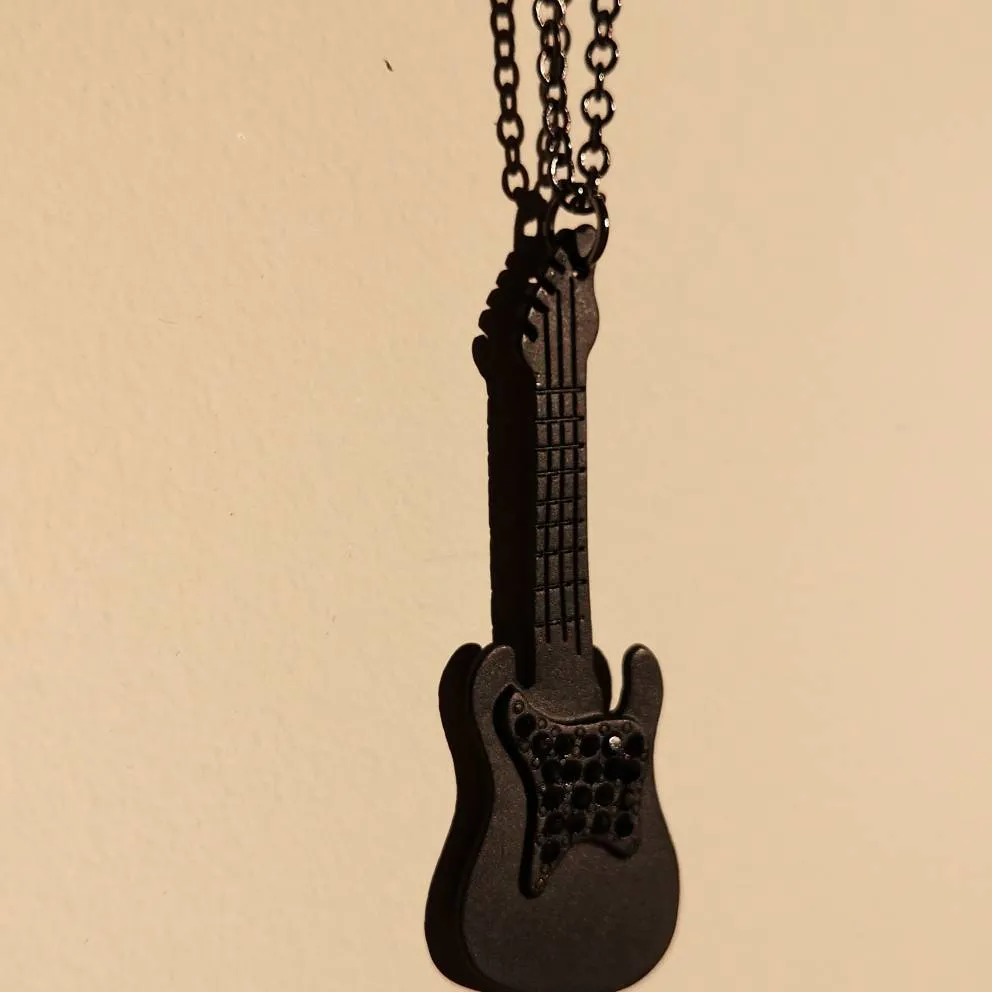 Matte Black Guitar Necklace photo 1