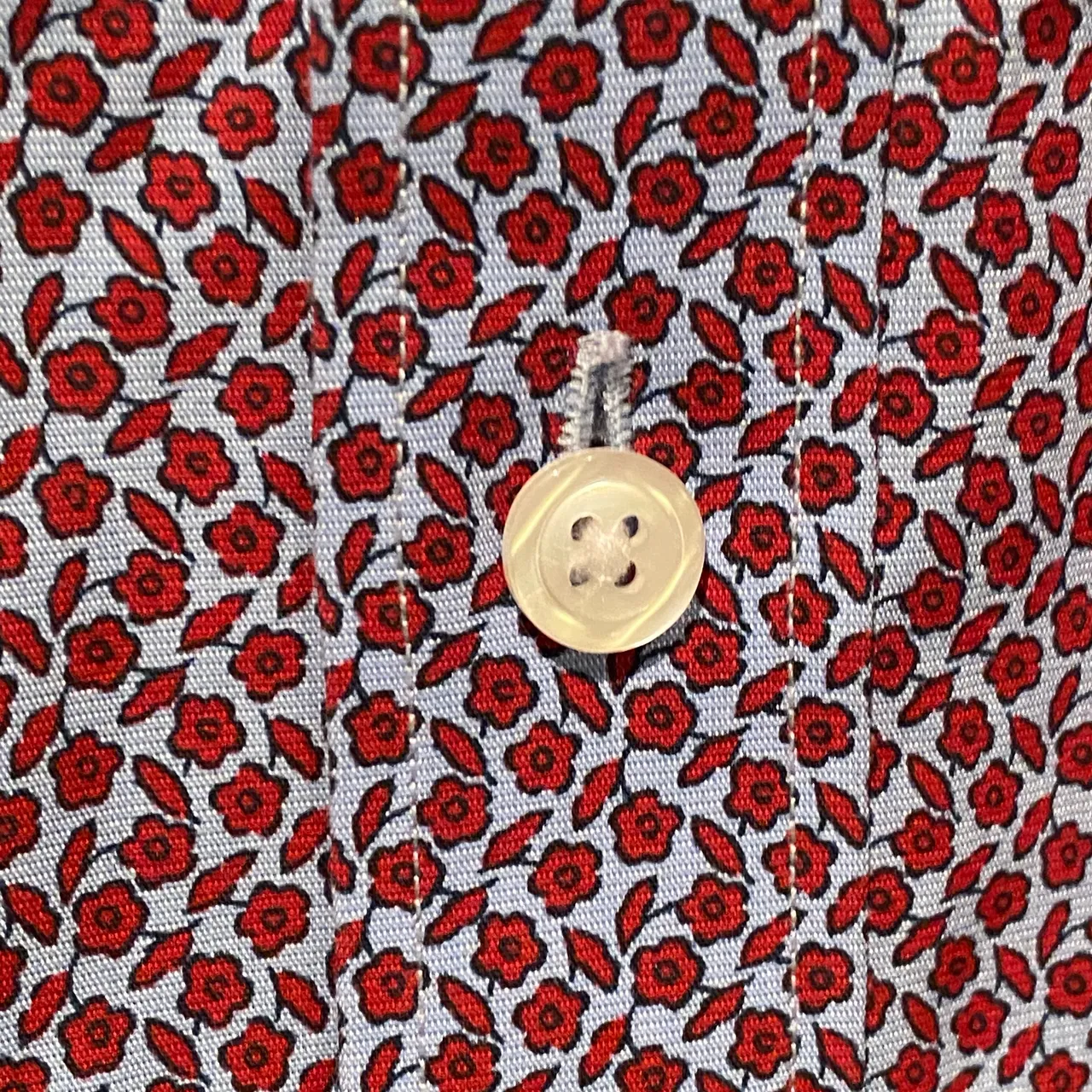 red flower print button up shirt photo 6