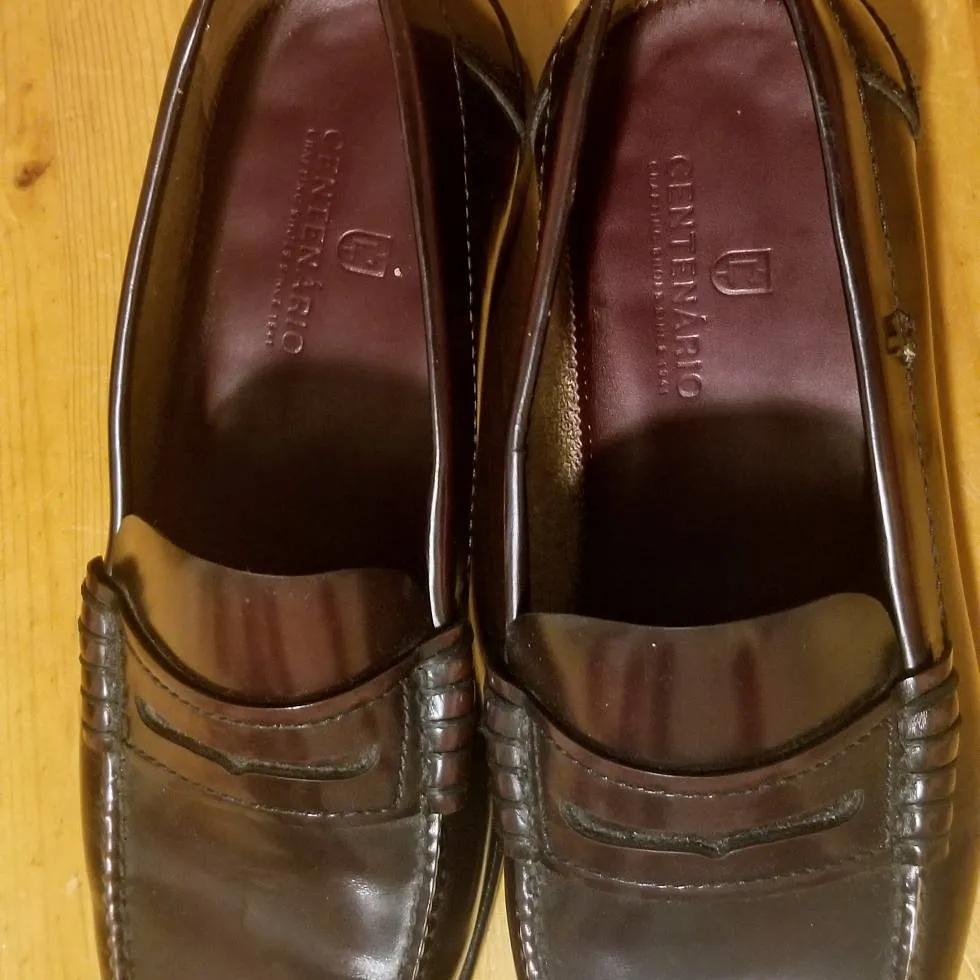 Oxblood Leather Penny Loafers, Size 6.5 Men's/Size 7.5 W photo 3